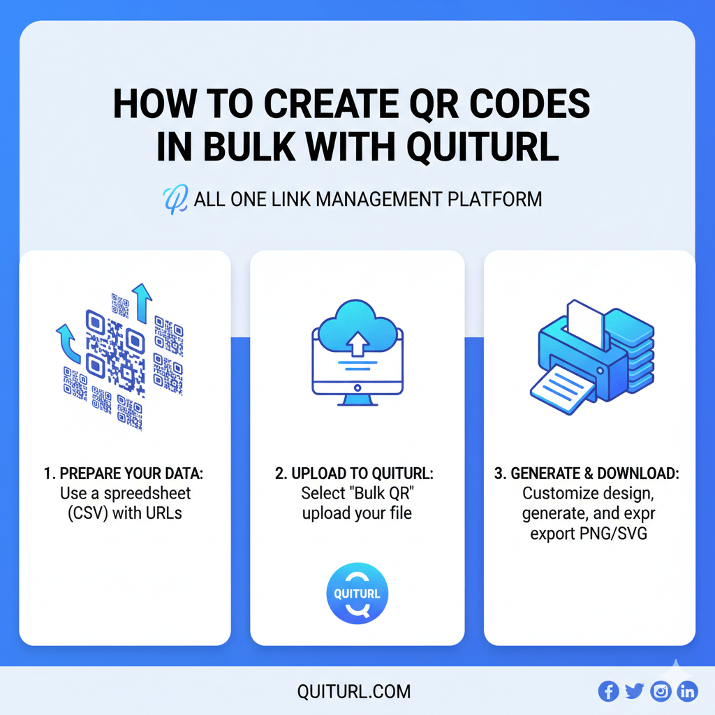 How to Create QR Codes in Bulk With QuitURL